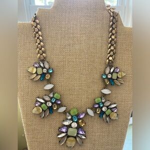 Jeweled Statement Bib Necklace‎